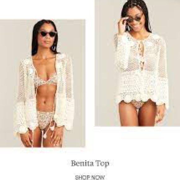 Roller Rabbit NWT Benita Crochet Cardigan Top, S New with Tags - Picture 2 of 9